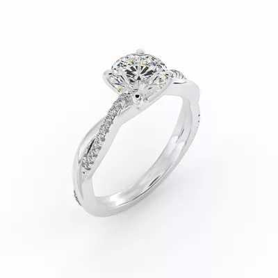 Emily Diamond Twisted Pave Engagement Ring