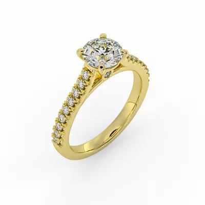 Gianna French Pave Cathedral Engagement Ring
