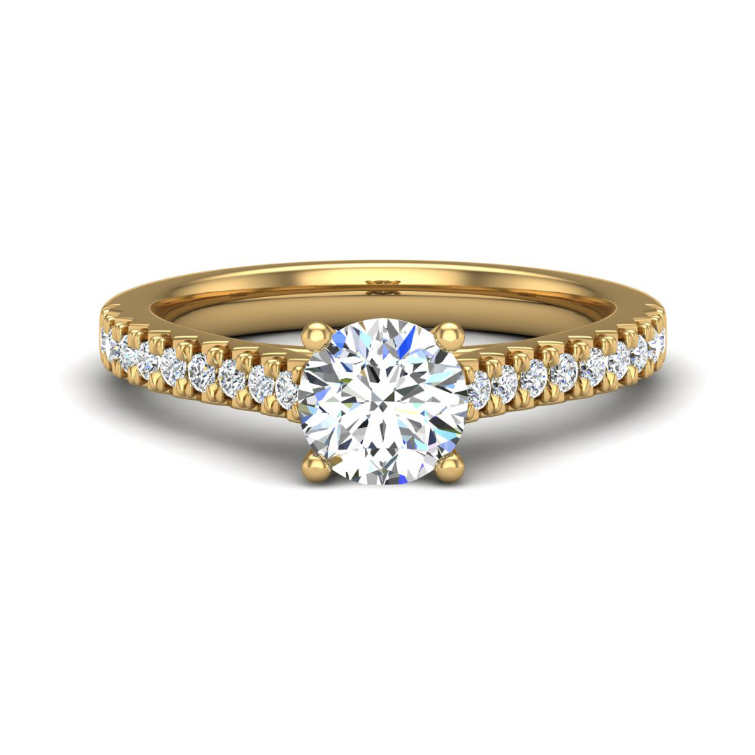 Gianna French Pave Cathedral Engagement Ring - 14K White Gold