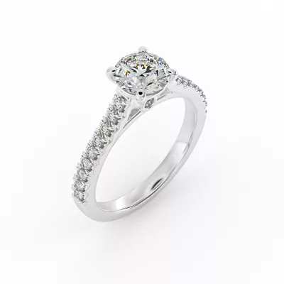 Gianna French Pave Cathedral Engagement Ring