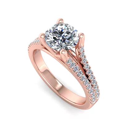Linnea Split Shank Pave Engagement Ring