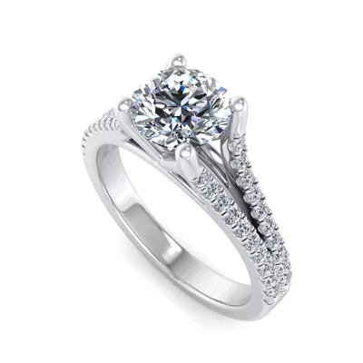 Linnea Split Shank Pave Engagement Ring