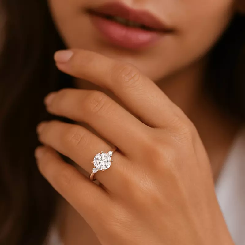 14K Yellow Gold Madison Three-Stone Pear Engagement Ring