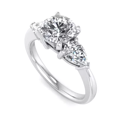 Madison Three-Stone Pear Engagement Ring