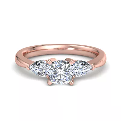 Madison Three-Stone Lab Pear Engagement Ring