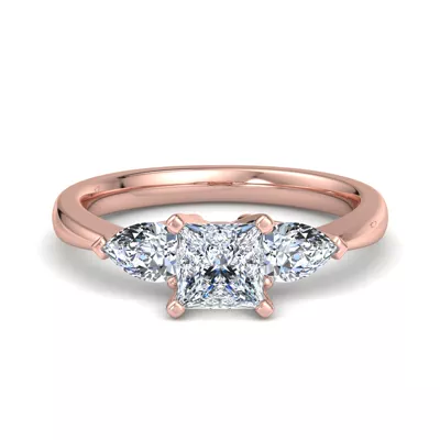 Madison Three-Stone Lab Pear Engagement Ring