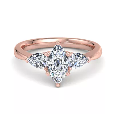 Madison Three-Stone Lab Pear Engagement Ring