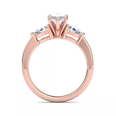 Madison Three-Stone Lab Pear Engagement Ring