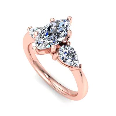 Madison Three-Stone Lab Pear Engagement Ring