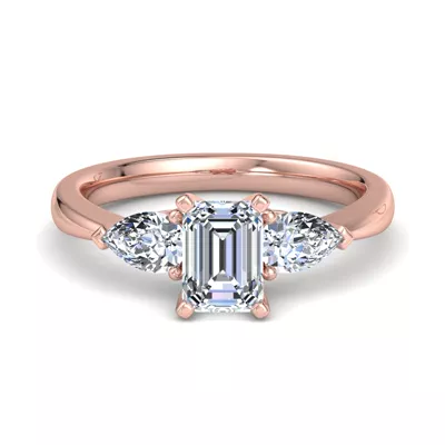 Madison Three-Stone Lab Pear Engagement Ring