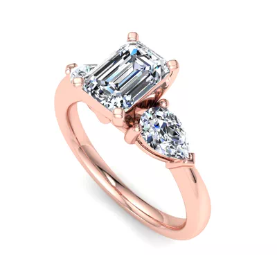 Madison Three-Stone Lab Pear Engagement Ring