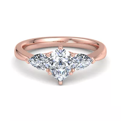 Madison Three-Stone Lab Pear Engagement Ring