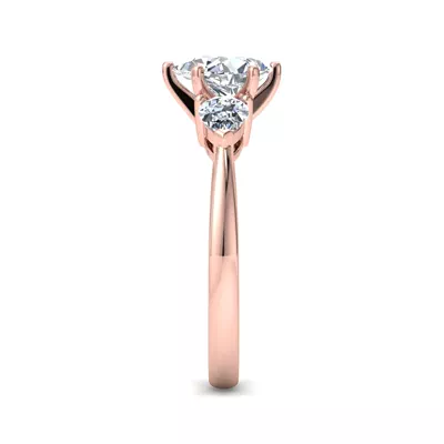 Madison Three-Stone Lab Pear Engagement Ring