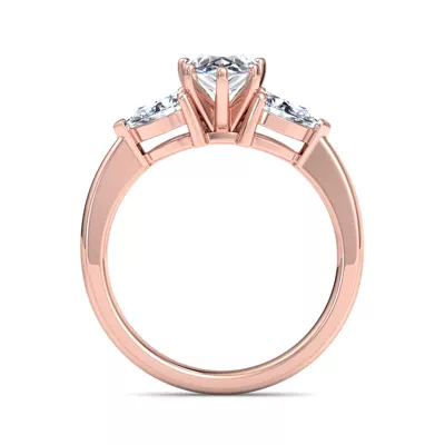 Madison Three-Stone Lab Pear Engagement Ring