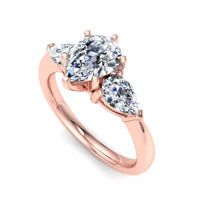 Madison Three-Stone Lab Pear Engagement Ring