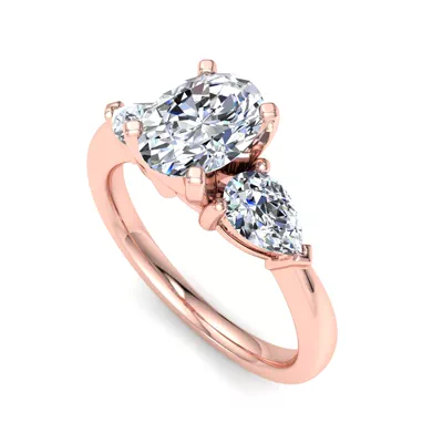 Madison Three-Stone Lab Pear Engagement Ring