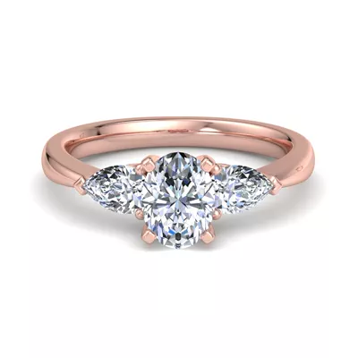 Madison Three-Stone Lab Pear Engagement Ring