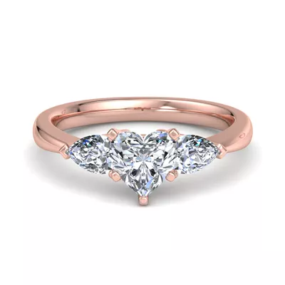 Madison Three-Stone Lab Pear Engagement Ring