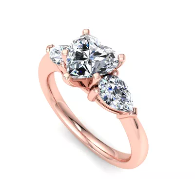 Madison Three-Stone Lab Pear Engagement Ring