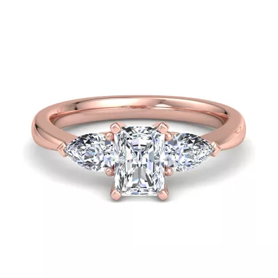 Madison Three-Stone Lab Pear Engagement Ring