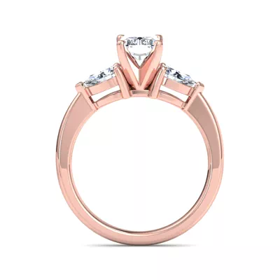 Madison Three-Stone Lab Pear Engagement Ring