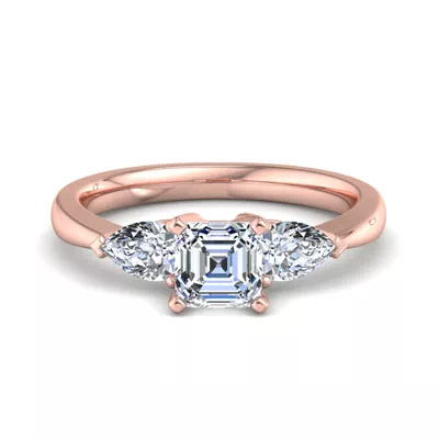 Madison Three-Stone Lab Pear Engagement Ring
