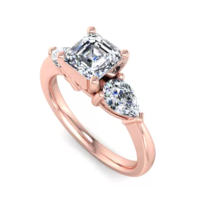 Madison Three-Stone Lab Pear Engagement Ring