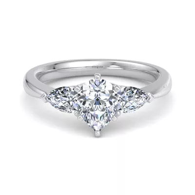 Madison Three-Stone Lab Pear Engagement Ring