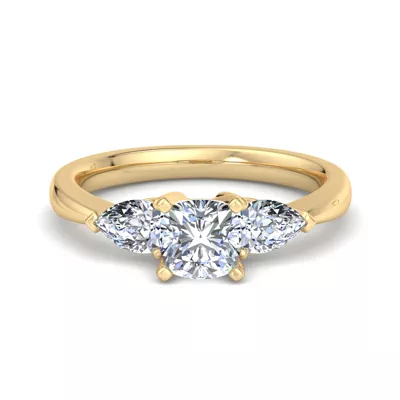 Madison Three-Stone Lab Pear Engagement Ring
