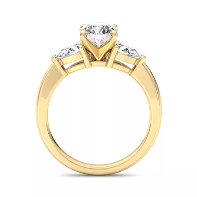 Madison Three-Stone Lab Pear Engagement Ring