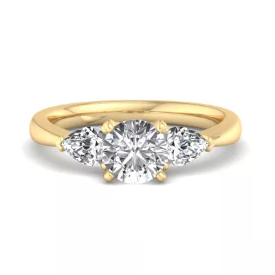 Madison Three-Stone Lab Pear Engagement Ring