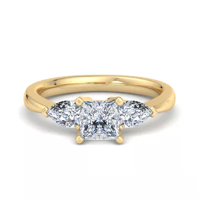 Madison Three-Stone Lab Pear Engagement Ring