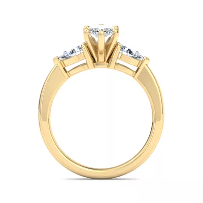 Madison Three-Stone Lab Pear Engagement Ring