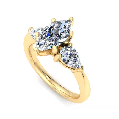 Madison Three-Stone Lab Pear Engagement Ring