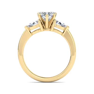 Madison Three-Stone Lab Pear Engagement Ring