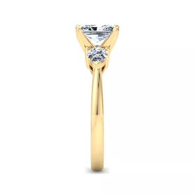 Madison Three-Stone Lab Pear Engagement Ring