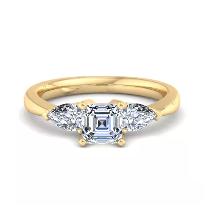 Madison Three-Stone Lab Pear Engagement Ring