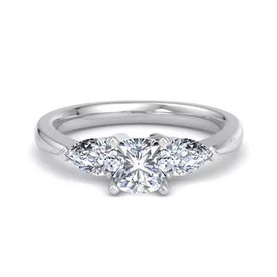 Madison Three-Stone Lab Pear Engagement Ring