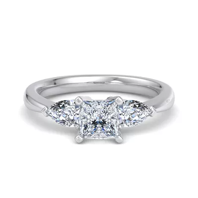 Madison Three-Stone Lab Pear Engagement Ring