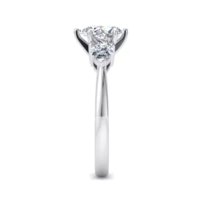 Madison Three-Stone Lab Pear Engagement Ring