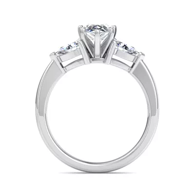 Madison Three-Stone Lab Pear Engagement Ring