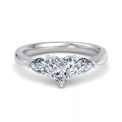 Madison Three-Stone Lab Pear Engagement Ring