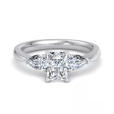 Madison Three-Stone Lab Pear Engagement Ring