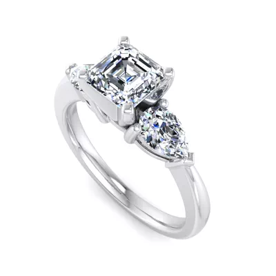 Madison Three-Stone Lab Pear Engagement Ring