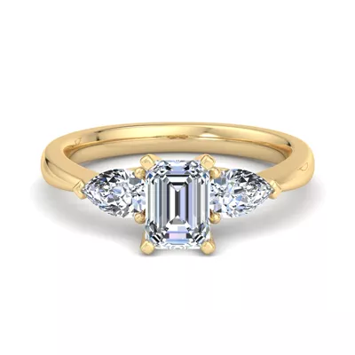 Madison Three-Stone Lab Pear Engagement Ring