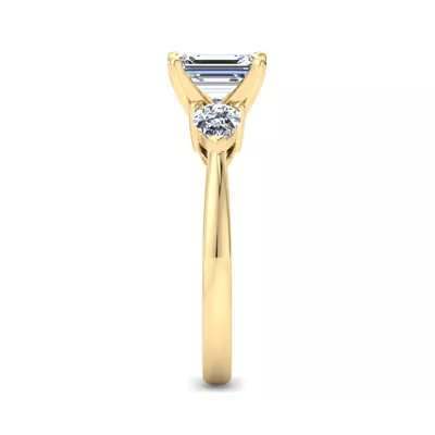 Madison Three-Stone Lab Pear Engagement Ring