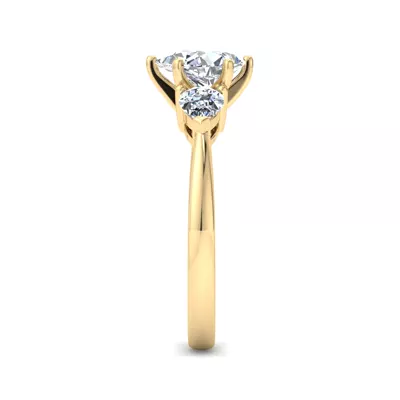 Madison Three-Stone Lab Pear Engagement Ring