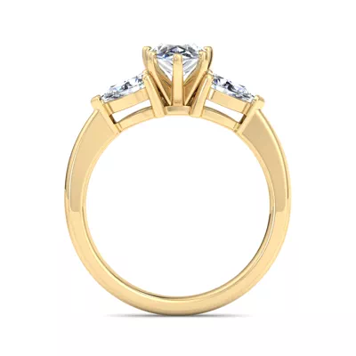 Madison Three-Stone Lab Pear Engagement Ring