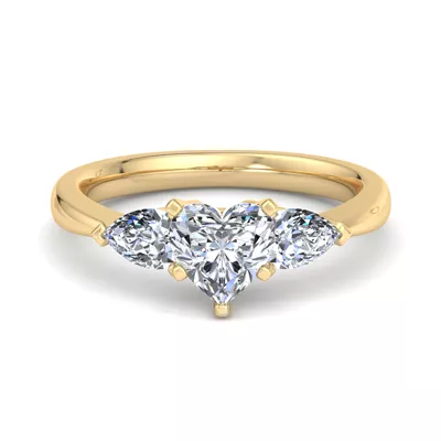 Madison Three-Stone Lab Pear Engagement Ring
