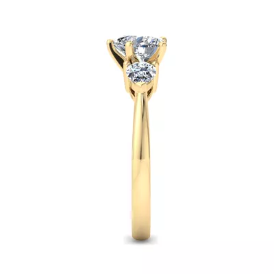Madison Three-Stone Lab Pear Engagement Ring